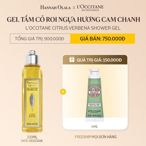  DEAL 1C: GEL TẮM CỎ ROI NGỰA HƯƠNG CAM CHANH L'OCCITANE CITRUS VERBENA SHOWER GEL 250ML 