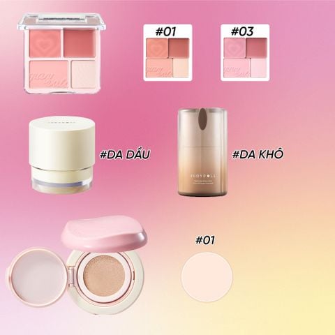  MÁ HỒNG 4 Ô + KEM LÓT + CUSHION HỒNG_ A1378 