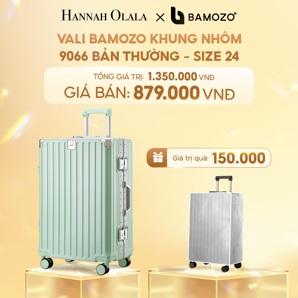  C248_DEAL 2: VALI BAMOZO KHUNG NHÔM 9066 BẢN THƯỜNG (TẶNG BỌC VALI TRONG SUỐT) 