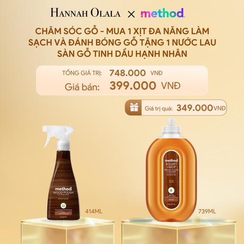  DEAL 3: [MUA 1 TẶNG 1] COMBO CHĂM SÓC GỖ - NƯỚC XỊT ĐÁNH BÓNG VÀ LÀM SÁNG GỖ CHUYÊN DỤNG 414ML tặng NƯỚC LAU SÀN GỖ LÀM SÁNG 739ML - HƯƠNG HẠNH NHÂN 
