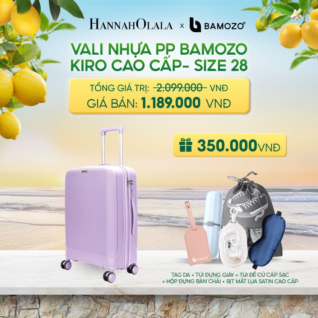  VALI BAMOZO KIRO NHỰA PP CAO CẤP CHỐNG VỠ, CHỐNG RẠCH (TẶNG VÍ THẺ DA CARD HOLDER BAMOZO) - DEAL 7 - A1261 