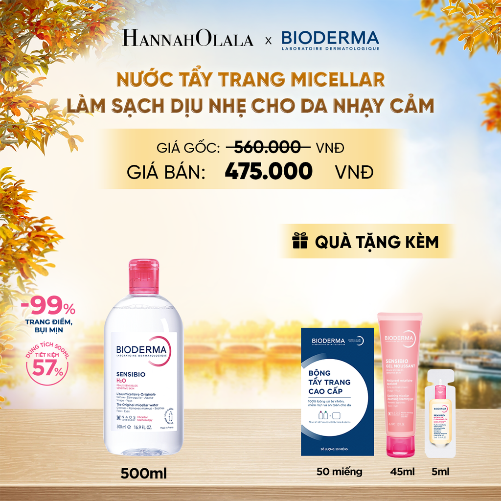  NƯỚC TẨY TRANG MICELLAR LÀM SẠCH DỊU NHẸ CHO DA NHẠY CẢM - E739 