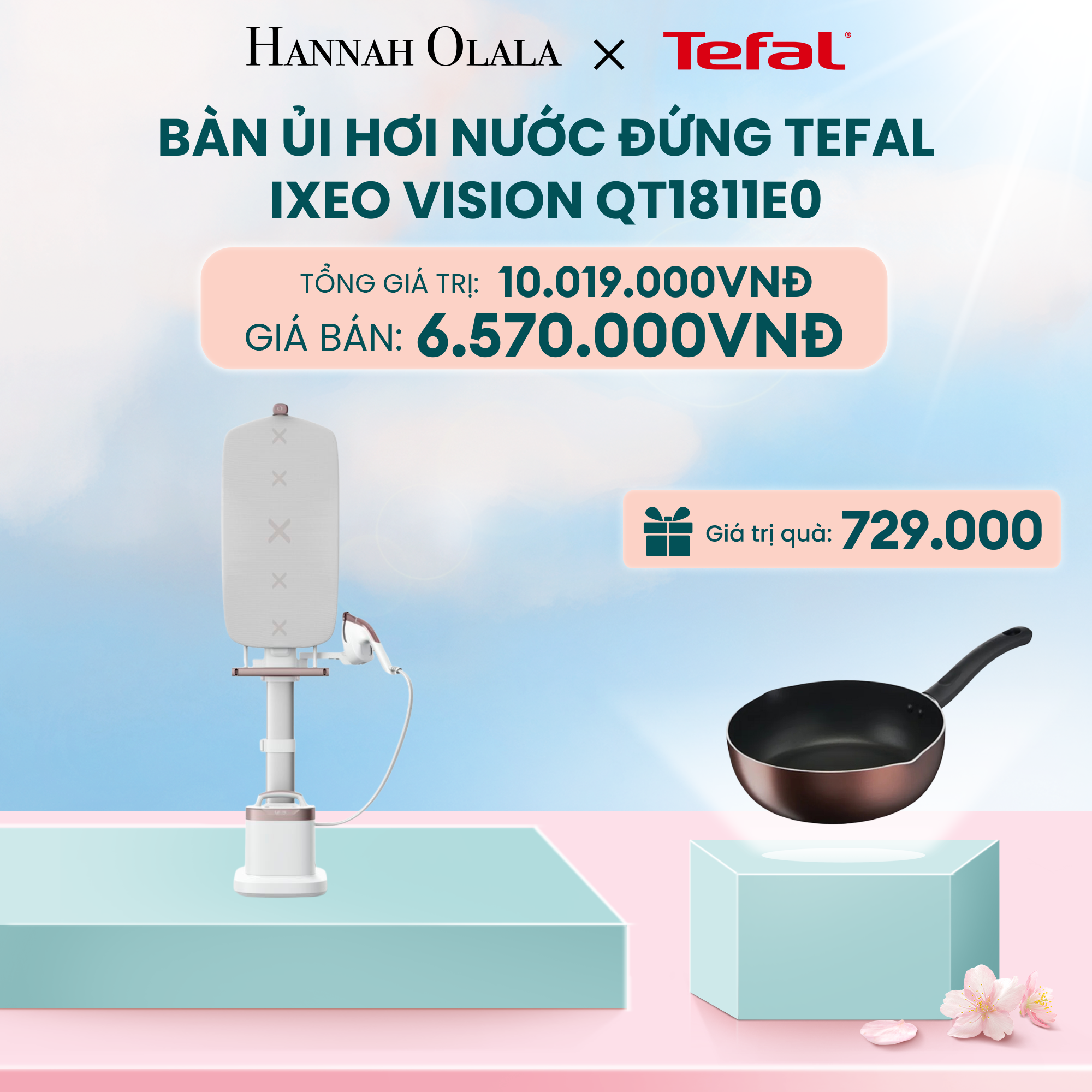  DEAL 3: BÀN ỦI HƠI NƯỚC ĐỨNG TEFAL IXEO VISION QT1811E0 
