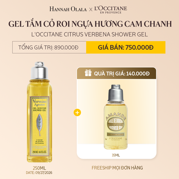  D10_DEAL 1C: GEL TẮM CỎ ROI NGỰA HƯƠNG CAM CHANH L'OCCITANE CITRUS VERBENA SHOWER GEL 250ML 