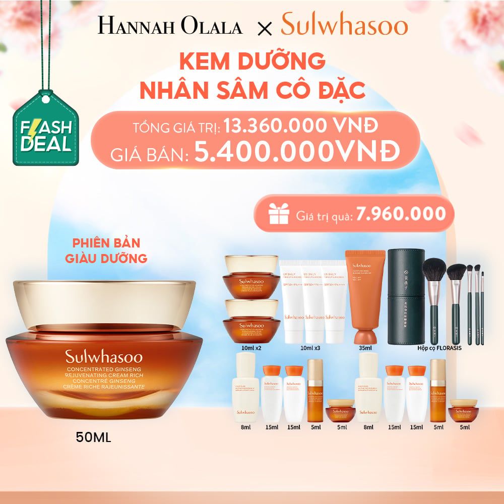 A789_DEAL 4: [FLASH DEAL] [PHIÊN BẢN GIÀU DƯỠNG] KEM DƯỠNG NHÂN SÂM CÔ ĐẶC CONCENTRATED GINSENG REJUVENATING CREAM RICH 50ML 