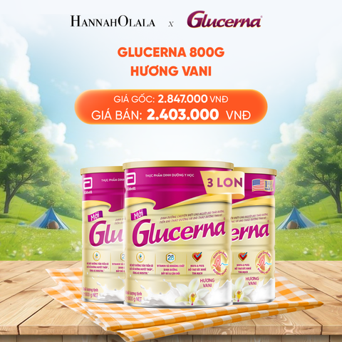  DEAL 3: 3 LON GLUCERNA DẠNG BỘT HƯƠNG VANI 800G 