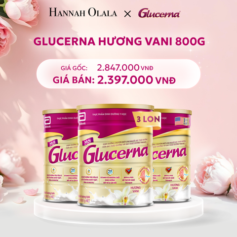 E210: DEAL 3: 3 LON GLUCERNA DẠNG BỘT HƯƠNG VANI 800G 