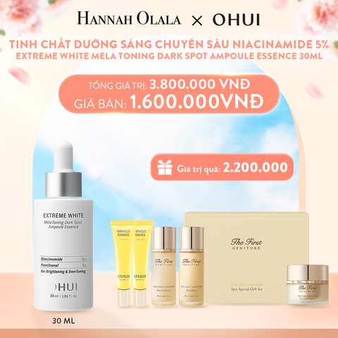  A619_DEAL16: TINH CHẤT DƯỠNG SÁNG CHUYÊN SÂU NIACINAMIDE 5%EXTREME WHITE MELA TONING DARK SPOT AMPOULE ESSENCE 30ML 