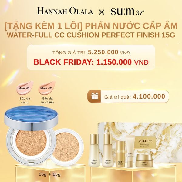  DEAL 11: [TẶNG KÈM 1 LÕI] PHẤN NƯỚC CẤP ẨM SU:M37 WATER-FULL CC CUSHION PERFECT FINISH 15G 