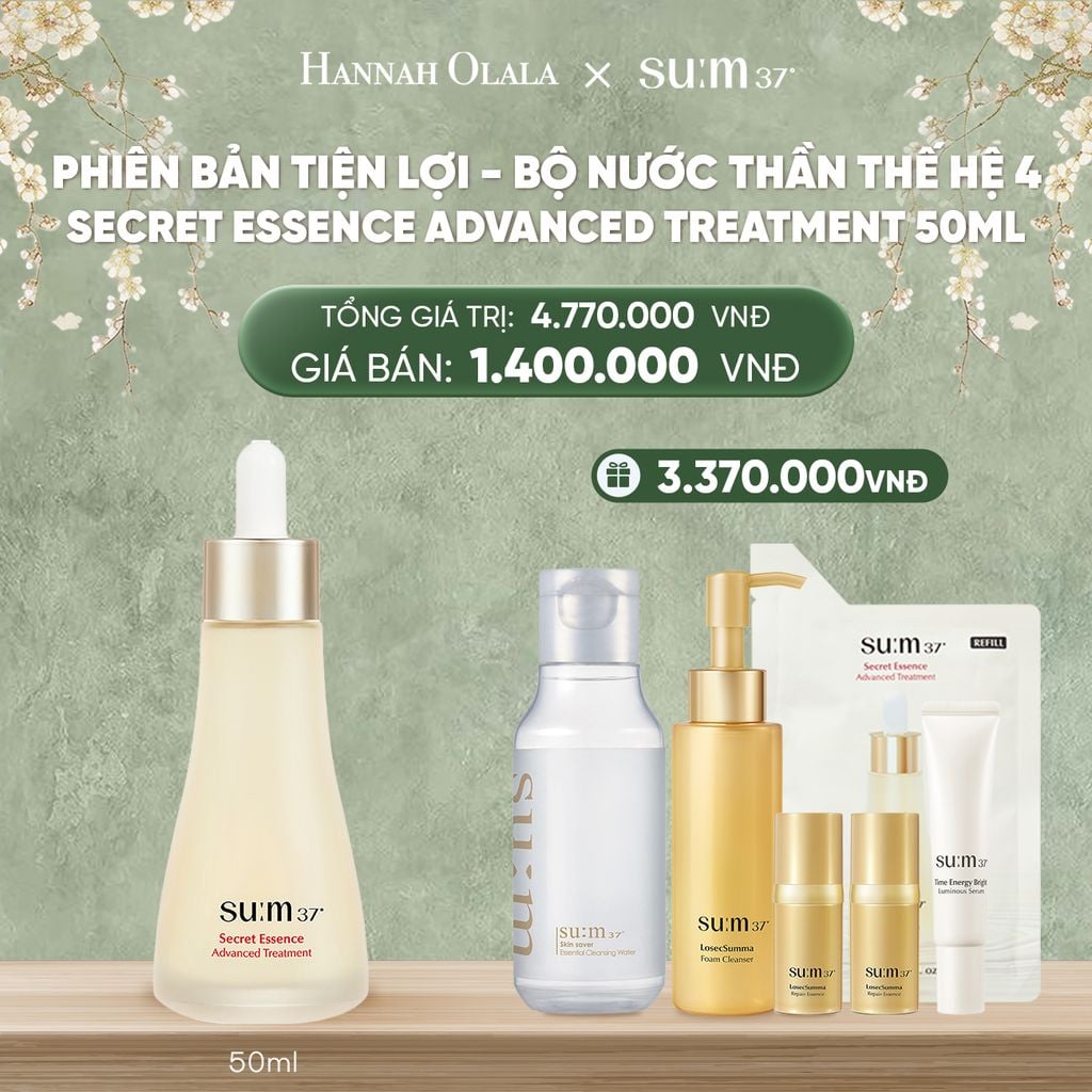  DEAL28: PHIÊN BẢN TIỆN LỢI - BỘ NƯỚC THẦN THẾ HỆ 4 SU:M37º SECRET ESSENCE ADVANCED TREATMENT 50ML 