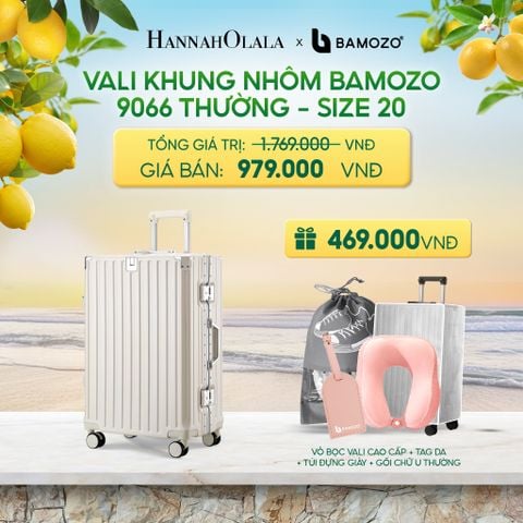  VALI BAMOZO KHUNG NHÔM 9066 BẢN THƯỜNG (TẶNG BỌC VALI TRONG SUỐT + TAG HÀNH LÝ DA) - DEAL 3 - A1212 