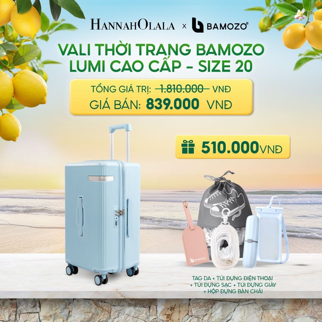  VALI BAMOZO LUMISPACE CAO CẤP (TẶNG TAG VALI DA, TÚI ĐỰNG ĐT CHỐNG NƯỚC, TÚI ĐỰNG CÁP SẠC) - DEAL 1 