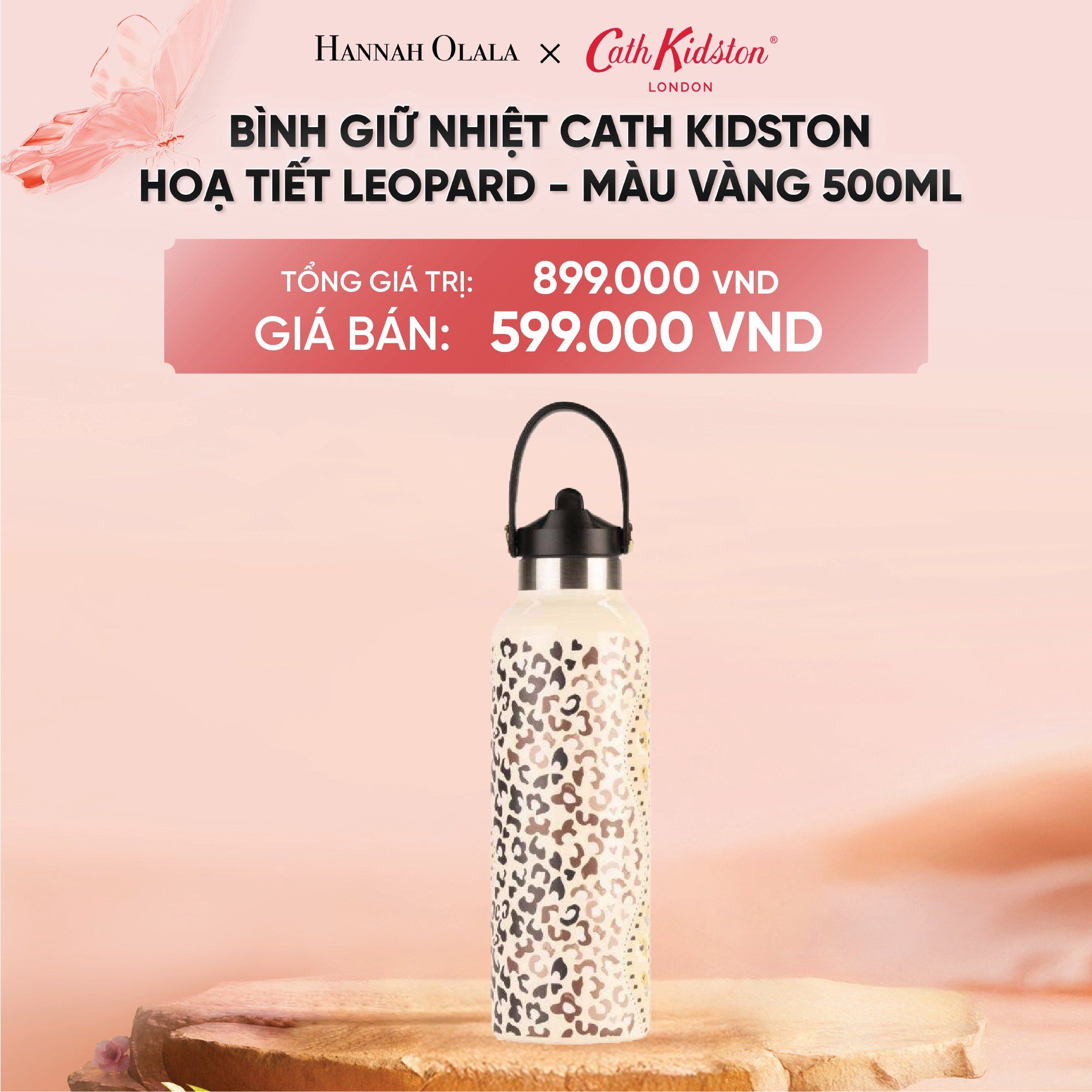  DEAL 4: BÌNH NƯỚC GIỮ NHIỆT INOX CATH KIDSTON PHONG CÁCH ANH QUỐC HOẠ TIẾT CHIM MÙA XUÂN 500ML 