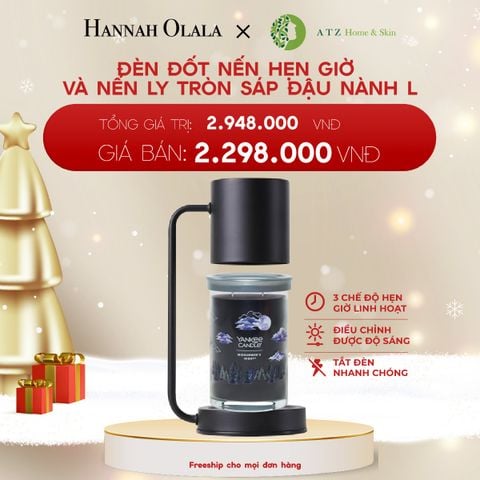  DEAL 4: MUA ĐÈN ĐỐT NẾN HẸN GIỜ 4HOME VÀ NẾN LY TRÒN SÁP ĐẬU NÀNH YANKEE CANDLE SIZE L GIÁ GIẢM CÒN 2.298.000Đ 
