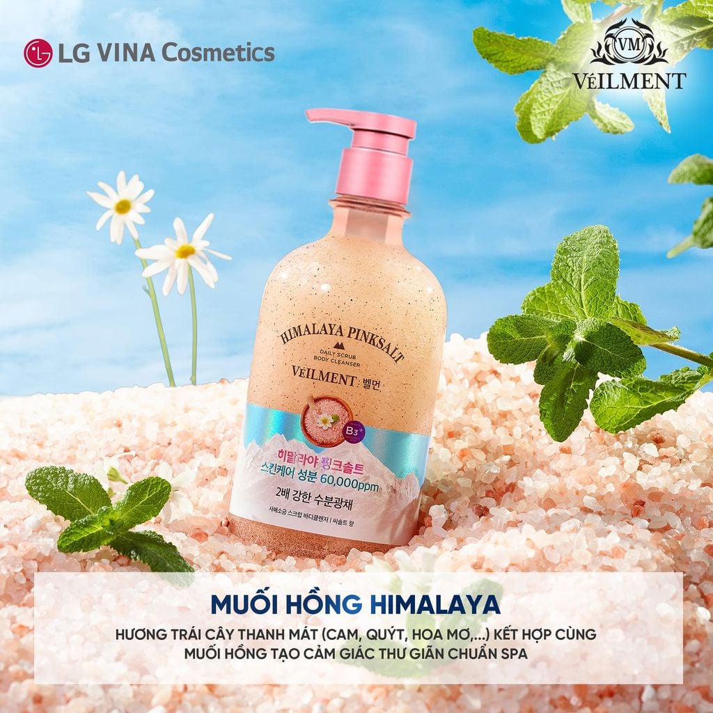  SỮA TẮM HẠT VEILMENT NATURAL SPA HIMALAYA PINK SALT 600G - A1957 