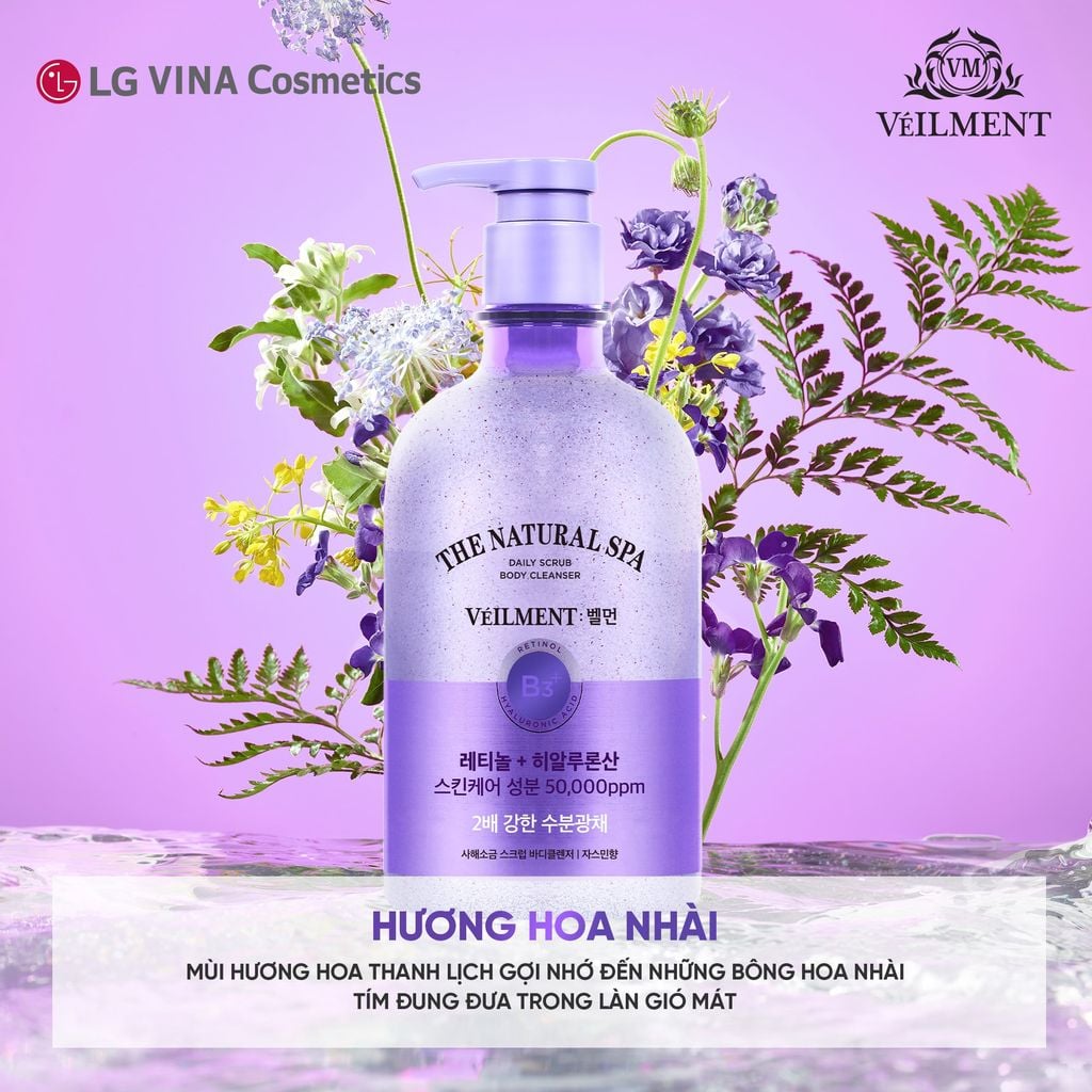  SỮA TẮM HẠT VEILMENT NATURAL SPA JASMINE DEAD SEA SALT 600G 