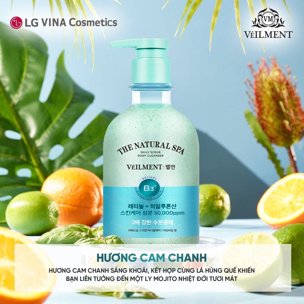  SỮA TẮM HẠT VEILMENT NATURAL SPA LIME BASIL 400G - A915 