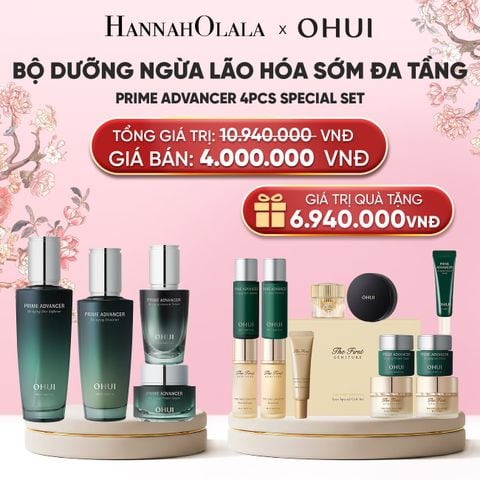  BỘ DƯỠNG NGỪA LÃO HÓA SỚM ĐA TẦNG OHUI PRIME ADVANCER 4PCS SPECIAL SET 