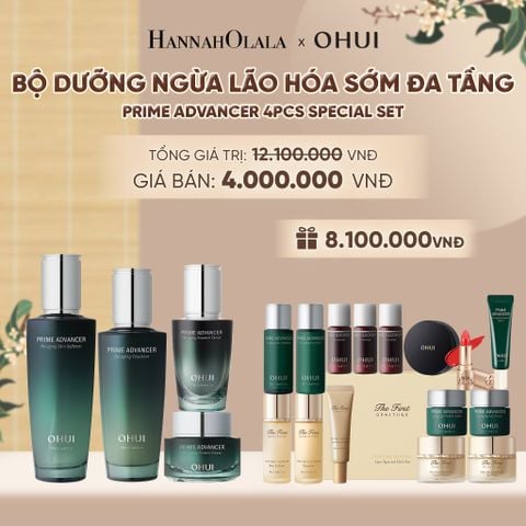  BỘ DƯỠNG NGỪA LÃO HÓA SỚM ĐA TẦNG OHUI PRIME ADVANCER 4PCS SPECIAL SET - A23 