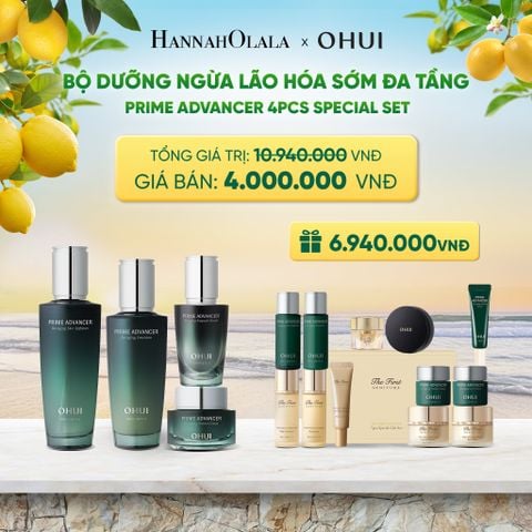  BỘ DƯỠNG NGỪA LÃO HÓA SỚM ĐA TẦNG OHUI PRIME ADVANCER 4PCS SPECIAL SET - A77 