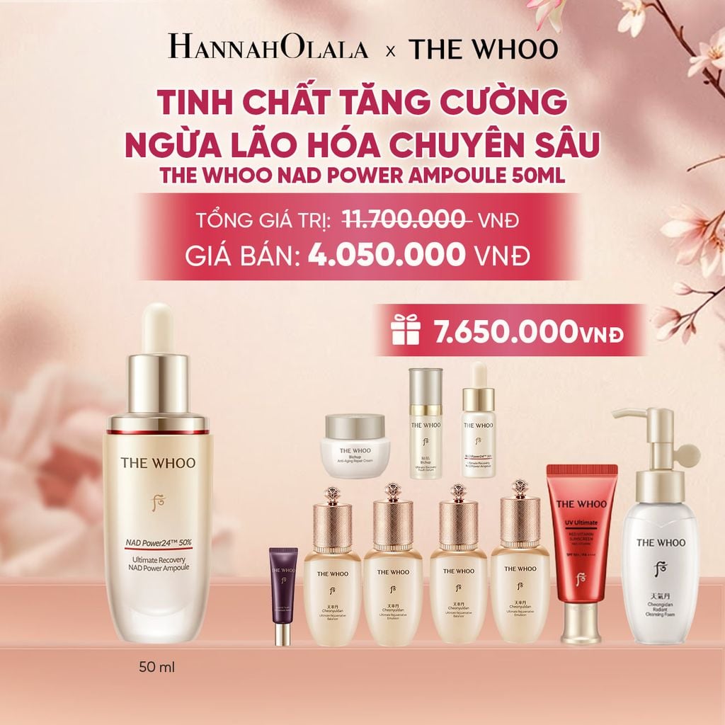  BỘ TINH CHẤT TĂNG CƯỜNG NGỪA LÃO HÓA CHUYÊN SÂU THE WHOO BICHUP ULTIMATE RECOVERY NAD POWER AMPOULE 50ML SPECIAL SET - A77 