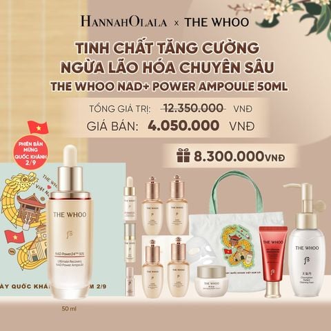  PHIÊN BẢN QUỐC KHÁNH 2/9 - BỘ TINH CHẤT TĂNG CƯỜNG NGỪA LÃO HÓA CHUYÊN SÂU THE WHOO BICHUP ULTIMATE RECOVERY NAD POWER AMPOULE 50ML SPECIAL SET - DEAL MỚI - A128 