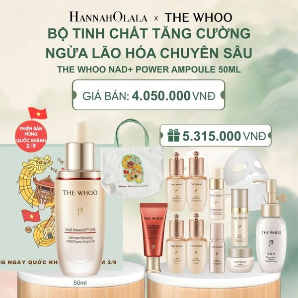  PHIÊN BẢN QUỐC KHÁNH 2/9 - BỘ TINH CHẤT TĂNG CƯỜNG NGỪA LÃO HÓA CHUYÊN SÂU THE WHOO BICHUP ULTIMATE RECOVERY NAD POWER AMPOULE 50ML SPECIAL SET - A304 