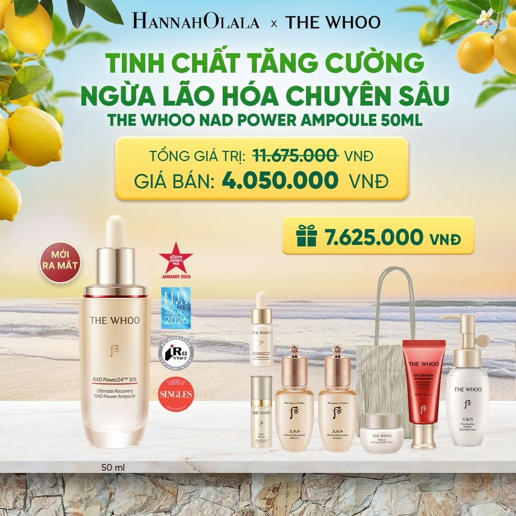  BỘ TINH CHẤT TĂNG CƯỜNG NGỪA LÃO HÓA CHUYÊN SÂU THE WHOO BICHUP ULTIMATE RECOVERY NAD POWER AMPOULE 50ML SPECIAL SET - A5 