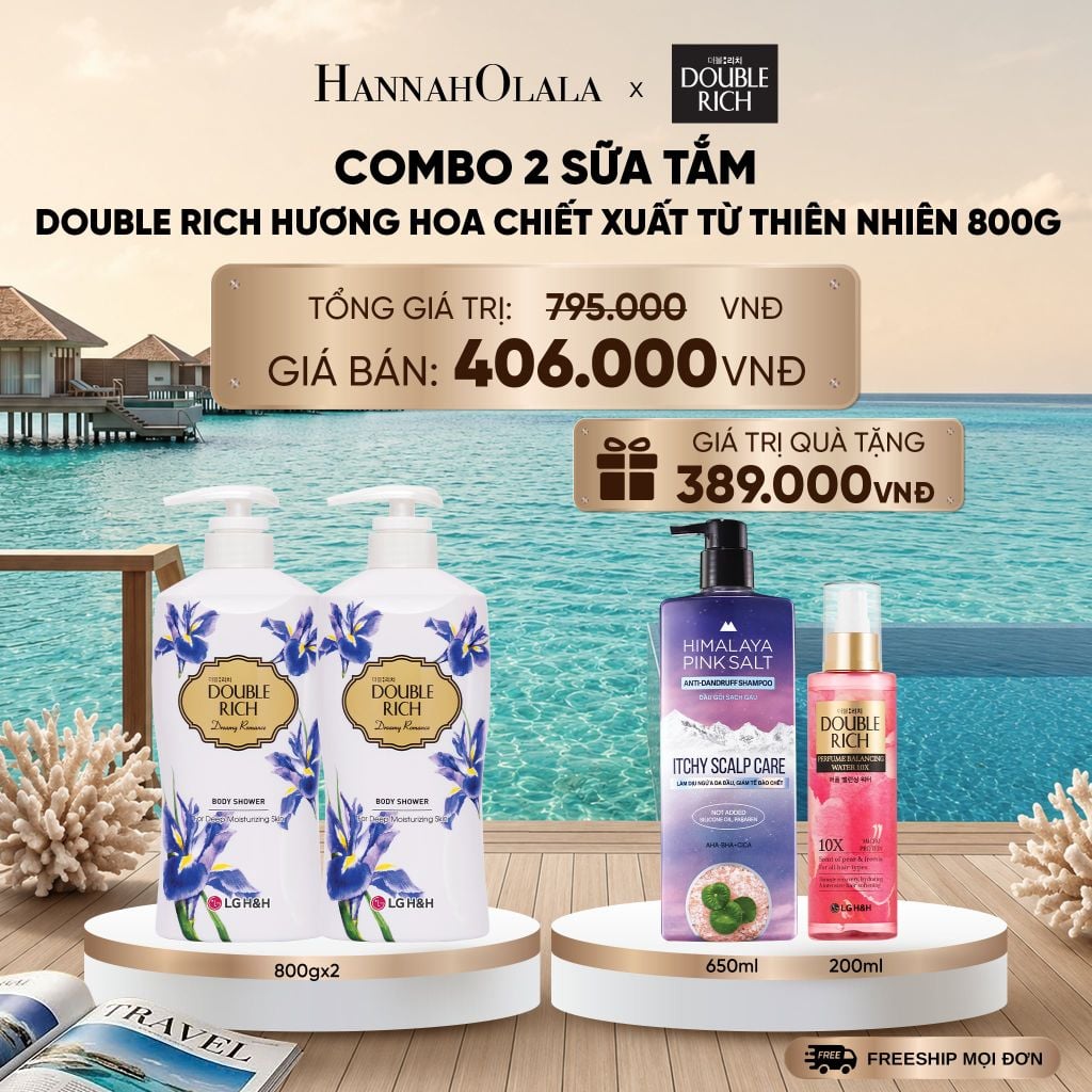  COMBO 2 SỮA TẮM DOUBLE RICH HƯƠNG HOA CHIẾT XUẤT TỪ THIÊN NHIÊN 800ML _ DEAL 4_ D310 