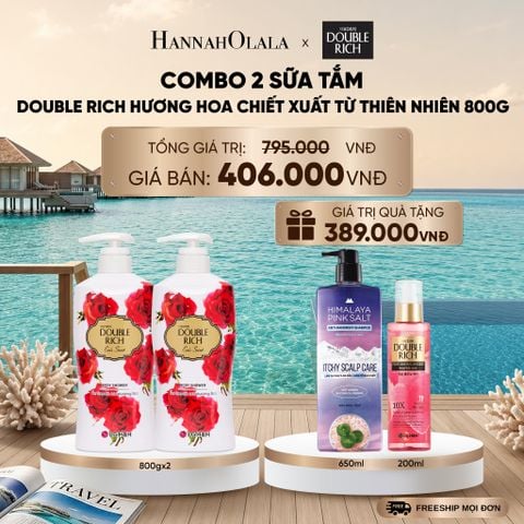  COMBO 2 SỮA TẮM DOUBLE RICH HƯƠNG HOA CHIẾT XUẤT TỪ THIÊN NHIÊN 800ML _ DEAL 4_ D310 
