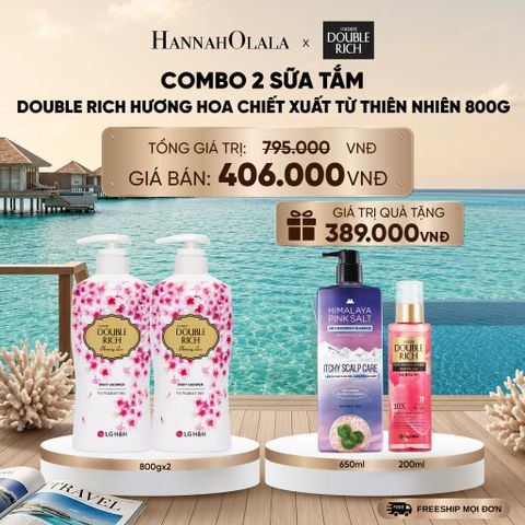  COMBO 2 SỮA TẮM DOUBLE RICH HƯƠNG HOA CHIẾT XUẤT TỪ THIÊN NHIÊN 800ML _ DEAL 4_ D310 