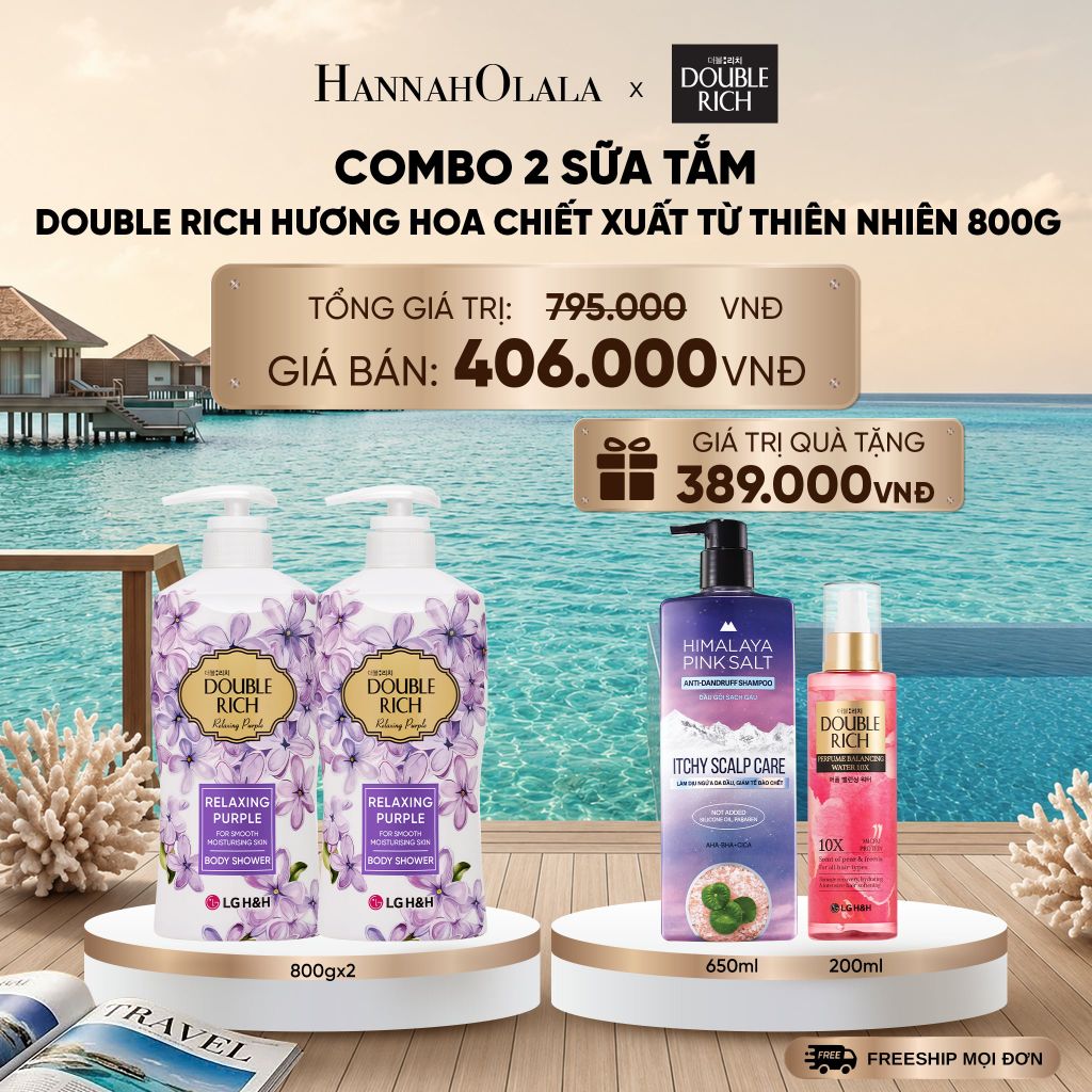  COMBO 2 SỮA TẮM DOUBLE RICH HƯƠNG HOA CHIẾT XUẤT TỪ THIÊN NHIÊN 800ML _ DEAL 4_ D310 