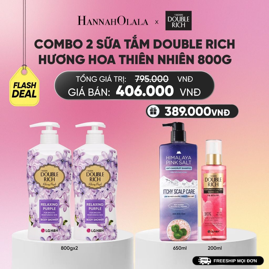  COMBO 2 SỮA TẮM DOUBLE RICH HƯƠNG HOA CHIẾT XUẤT TỪ THIÊN NHIÊN 800ML_A1754 