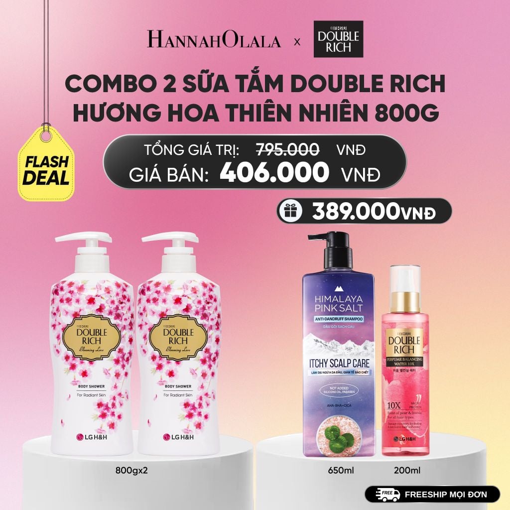  COMBO 2 SỮA TẮM DOUBLE RICH HƯƠNG HOA CHIẾT XUẤT TỪ THIÊN NHIÊN 800ML_A1754 