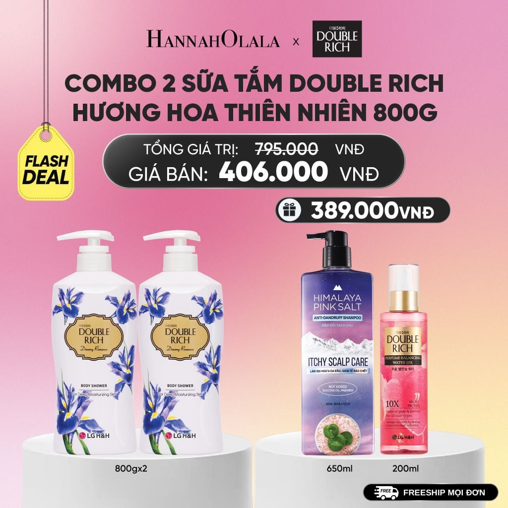  COMBO 2 SỮA TẮM DOUBLE RICH HƯƠNG HOA CHIẾT XUẤT TỪ THIÊN NHIÊN 800ML_A1754 