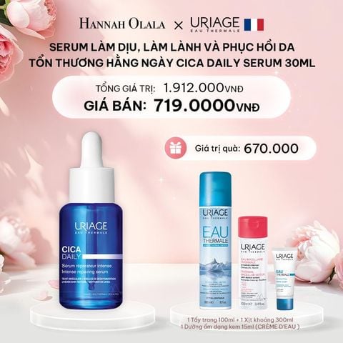  E26: DEAL 1: SERUM LÀM DỊU, LÀM LÀNH VÀ PHỤC HỒI DA TỔN THƯƠNG HẰNG NGÀY URIAGE CICA DAILY SERUM 30ML 
