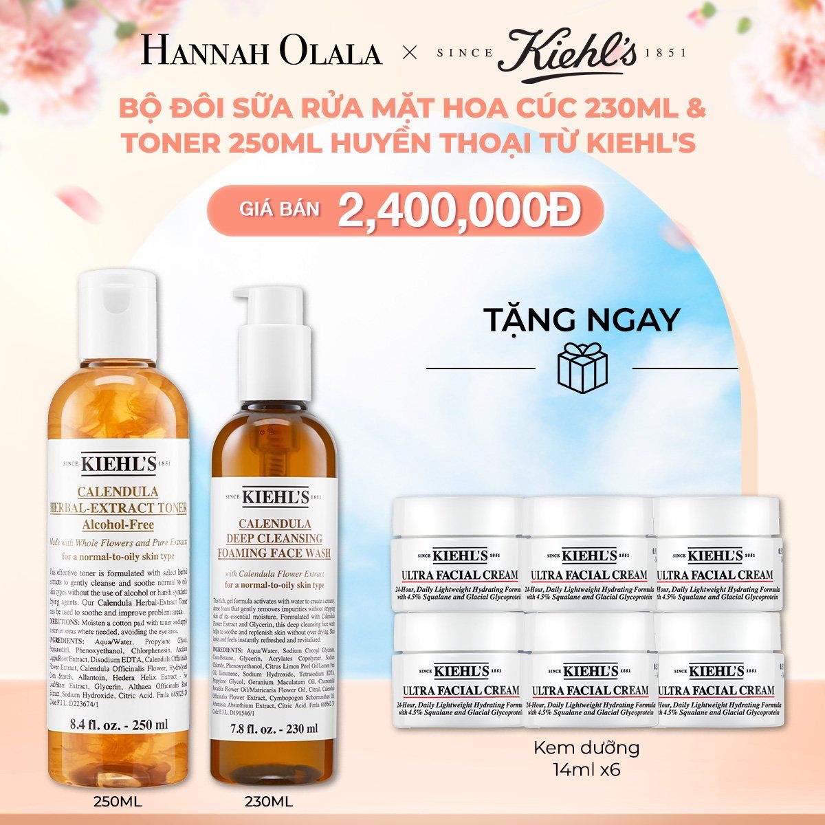  A394_DEAL 40: BỘ ĐÔI SỮA RỬA MẶT 230ML VÀ TONER HOA CÚC DỊU NHẸ 250ML 