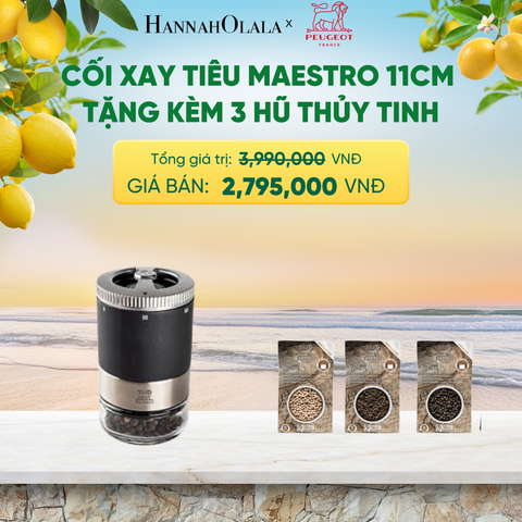  CỐI XAY TIÊU MAESTRO 11CM TẶNG KÈM 3 HŨ THỦY TINH - A2603 