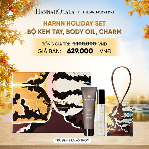  HARNN HOLIDAY SET - BỘ KEM TAY, BODY OIL, CHARM (20ML, 30G, 30G) HƯƠNG THIÊN NHIÊN [Date: 10/2027] - E219 