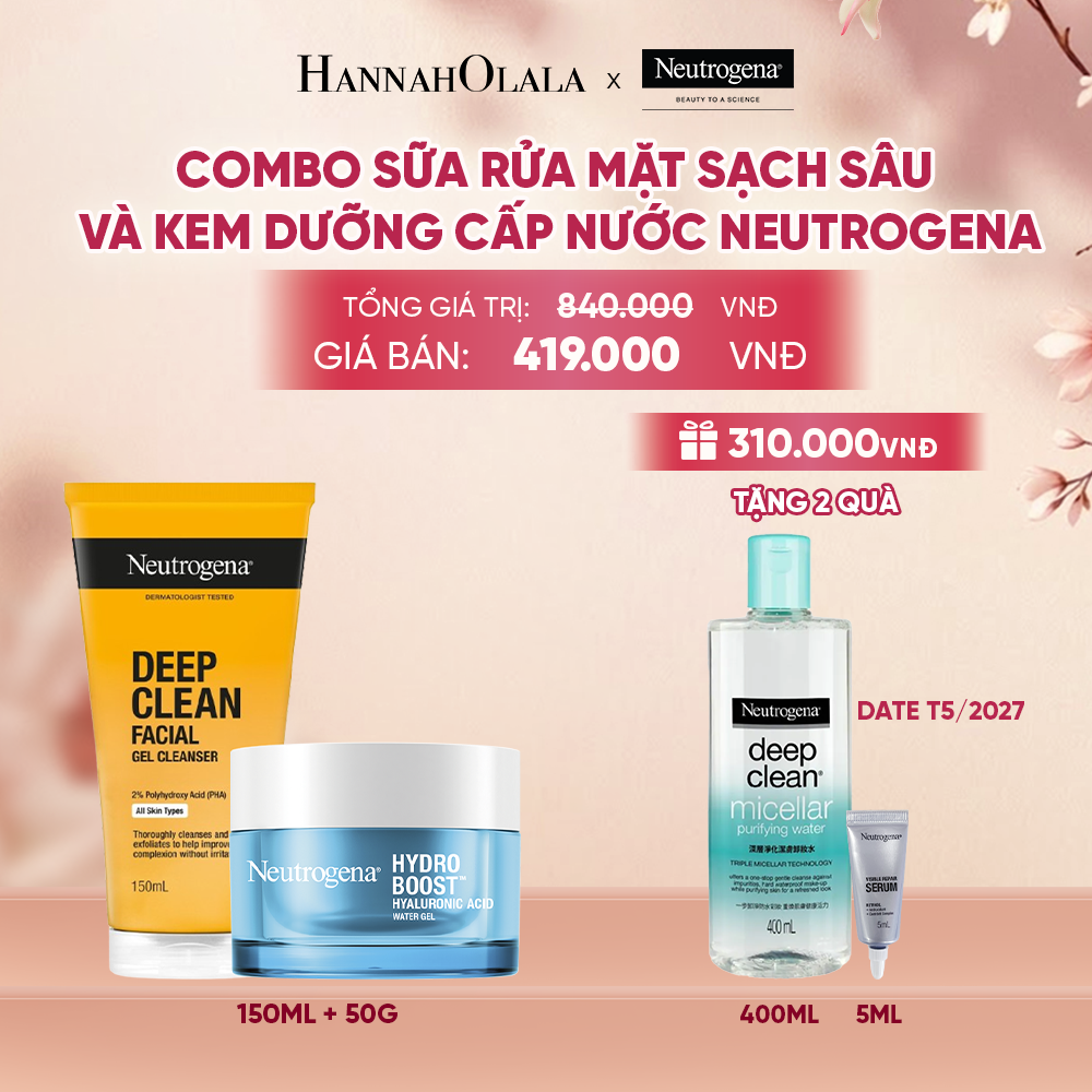  COMBO SỮA RỬA MẶT FACIAL GEL 150ML + KEM DƯỠNG ẨM WATER GEL 50G - A206 