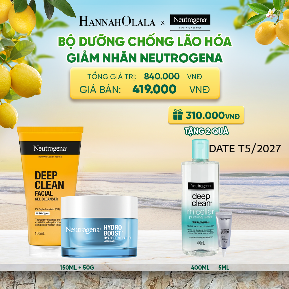  COMBO SỮA RỬA MẶT FACIAL GEL 150ML + KEM DƯỠNG ẨM WATER GEL 50G - A2061 