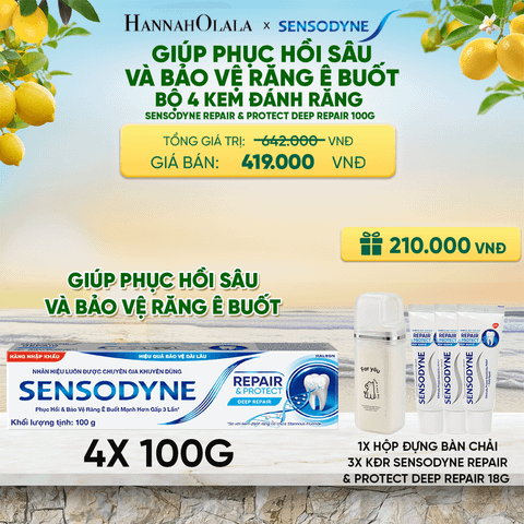  BỘ 4 KEM ĐÁNH RĂNG SENSODYNE REPAIR & PROTECT DEEP REPAIR 100G GIÚP PHỤC HỒI SÂU VÀ BẢO VỆ RĂNG Ê BUỐT - A2087 