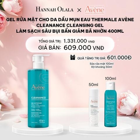  DEAL 3: GEL RỬA MẶT CHO DA DẦU MỤN EAU THERMALE AVÈNE CLEANANCE CLEANSING GEL LÀM SẠCH SÂU BỤI BẨN GIẢM BÃ NHỜN 400ML 