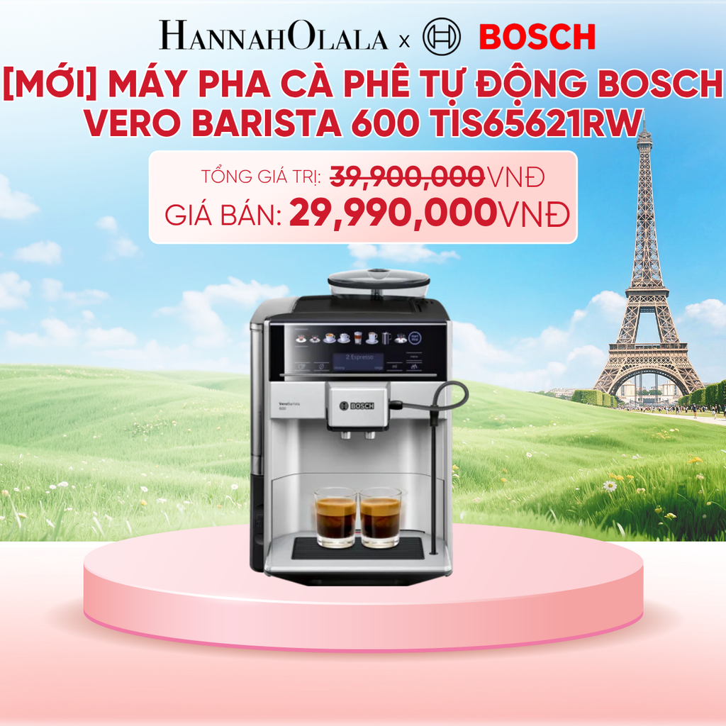  [MỚI] MÁY PHA CÀ PHÊ TỰ ĐỘNG BOSCH VERO BARISTA 600 TIS65621RW - B222 
