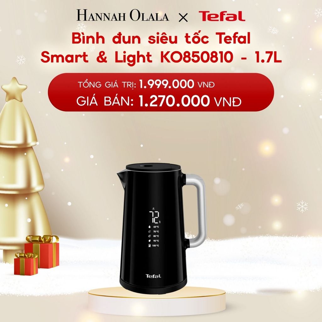  A1186_DEAL 20.2: BÌNH ĐUN SIÊU TỐC TEFAL SMART & LIGHT KO850810 - 1.7L 