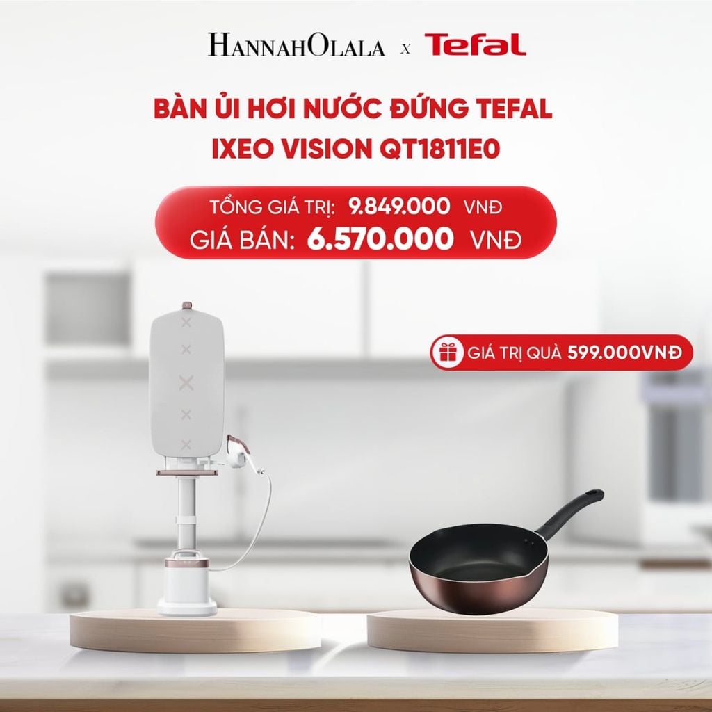  DEAL 3.4: BÀN ỦI HƠI NƯỚC ĐỨNG TEFAL IXEO VISION QT1811E0 