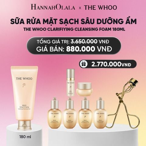  BỘ SỮA RỬA MẶT SẠCH SÂU DƯỠNG ẨM THE WHOO GONG JIN HYANG CLARIFIYING CLEANSING FOAM 180ML_A170 