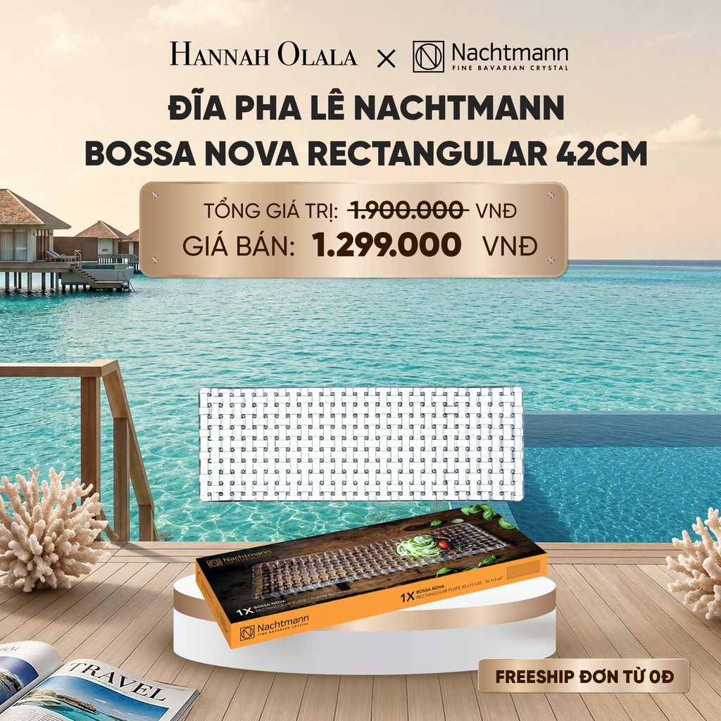  ĐĨA PHA LÊ NACHTMANN BOSSA NOVA RECTANGULAR 42CM_ D1359 