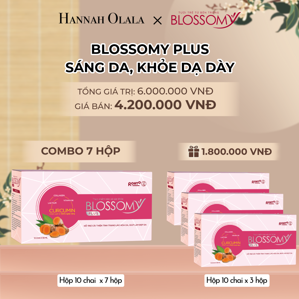  MUA 7 HỘP 10 TẶNG 3 HỘP 10 THỰC PHẨM BẢO VỆ SỨC KHỎE BLOSSOMY PLUS (MÀU HỒNG) (HỘP 10 CHAI X 10 HỘP) 