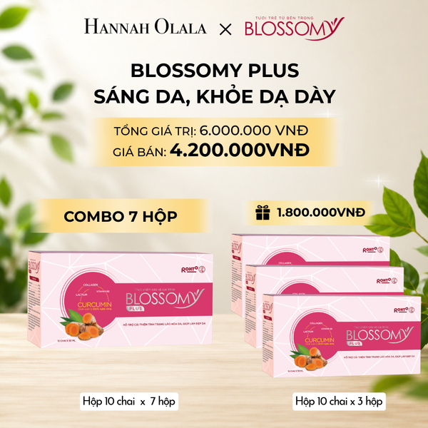  MUA 7 HỘP 10 TẶNG 3 HỘP 10 THỰC PHẨM BẢO VỆ SỨC KHỎE BLOSSOMY PLUS (MÀU HỒNG) (HỘP 10 CHAI X 10 HỘP) 